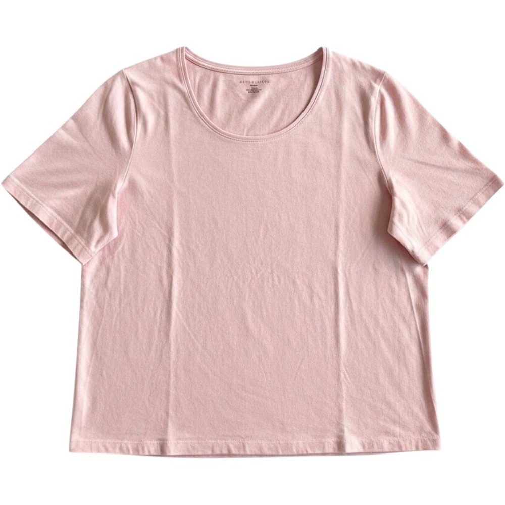 Appleseeds Womens Pink Pastel Short Sleeve T-Shirt Classic Tee Pale Pink PL